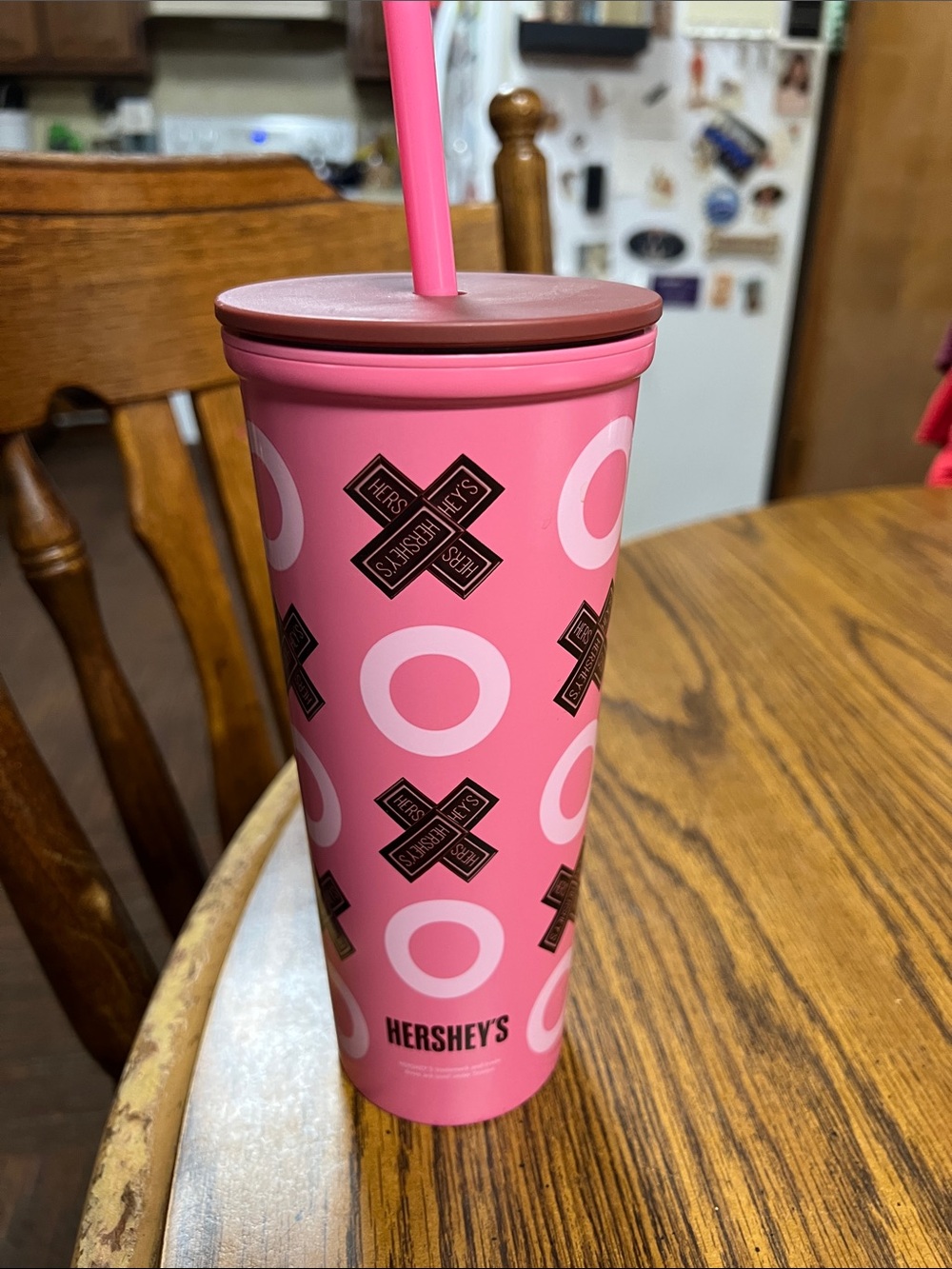 HERSHEY'S Pink Insulated Tumbler with Straw